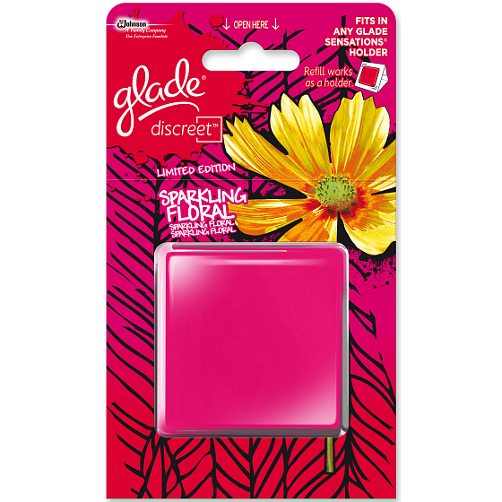 Glade Sparkling Floral Discreet osviežovač vzduchu náhradná náplň 8 g