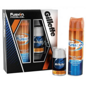 Gillette Fusion ProGlide Manual strojček + náhradné hlavice 1 kus + Hydratačný gél 75 ml + Balzam 3v1 9 ml, kozmetická taška, kozmetická sada pre mužov