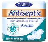 Carin Antiseptic Ultra Wings hygienické vložky s krídelkami s obsahom aktívneho kyslíka 9 kusov