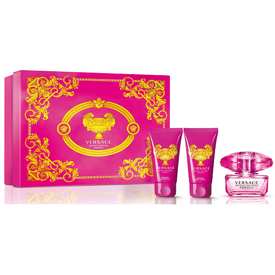 Versace Bright Crystal Absolu toaletná voda pre ženy 50 ml + telové mlieko 50 ml + sprchový gél 50 ml, darčeková sada