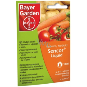 Bayer Garden Sencor Liquid prípravok na ničenie burín v zemiakoch, paradajkách a mrkve 10 ml