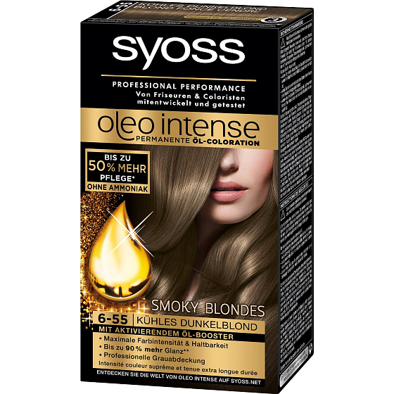 Syoss Oleo Intense Color farba na vlasy bez amoniaku 6-55 Dymová blond