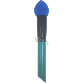 Kozmetický štetec s penovou hubkou modro-čierna rukoväť 16 cm 30350-03