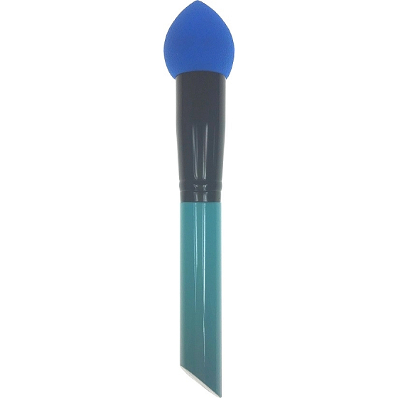 Kozmetický štetec s penovou hubkou modro-čierna rukoväť 16 cm 30350-03