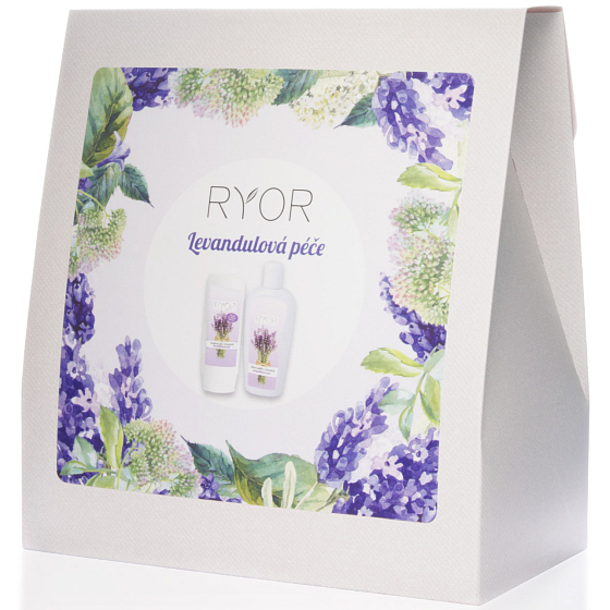 Ryor Levanduľová starostlivosť sprchový gél 200 ml + telové mlieko 300 ml + uterák 30 x 50 cm, kozmetická sada