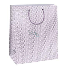 Ditipo Darčeková papierová taška 32,4 x 10,2 x 45,5 cm biela, ružový ornament QXA