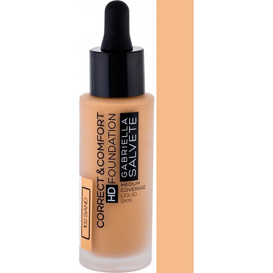 Gabriella Salvete Correct & Comfort HD Foundation make-up 102 Sand 29 ml