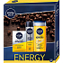 Nivea Men Active Energy voda po holení 100 ml + sprchový gél 250 ml + antiperspirant sprej 150 ml, kozmetická sada pre mužov