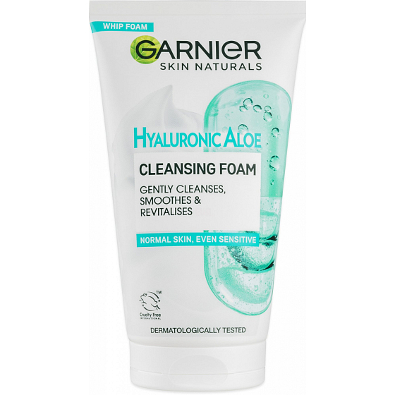 Garnier Skin Naturals Hyaluronic Aloe Foam Čistiaca pena pre normálnu pleť vrátane citlivej pleti 150 ml