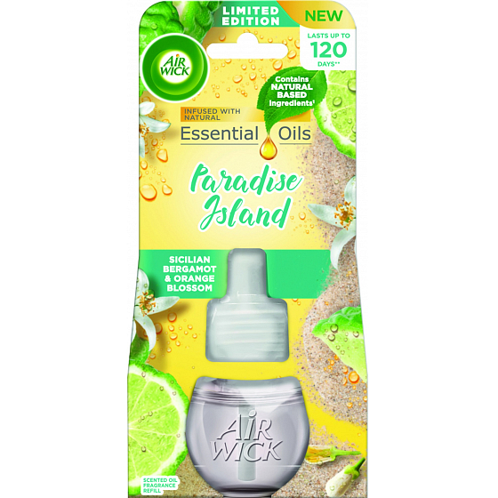 Air Wick Essential Oils Sicílsky bergamot a pomarančový kvet elektrický osviežovač vzduchu 19 ml