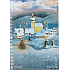 Albi Hravá vianočná obálková karta Vianočná dedina v zime 14,8 x 21 cm