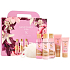 Sanctuary Spa Lilie & Růže Pamper Parcel sprchový gel 75 ml + tělový peeling 50 ml + tělové mléko 75 ml + krém na ruce 30 ml + pěna do koupele 75 ml + mycí houba, kosmetická sada pro ženy
