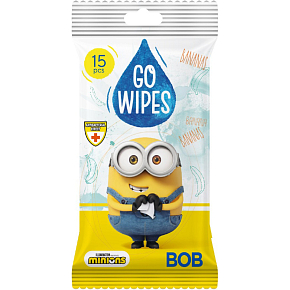 Go Wipes detské vlhčené utierky s motívom Mimoňov, 15 ks
