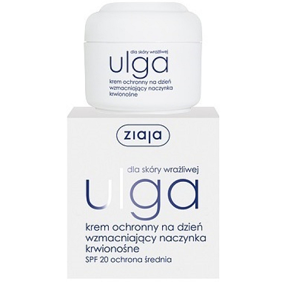 Ziaja Ulga SPF 20 ochranný denný krém posilňujúci cievy pre citlivú pokožku 50 ml