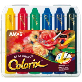 Amos Colorix krajónky, rozmývateľné farby, 6 kusov v puzdre