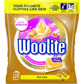 Woolite Pro-Care Keratin gélové kapsule na pranie jemnej bielizne, zjemňuje a chráni vlákna 28 kusov