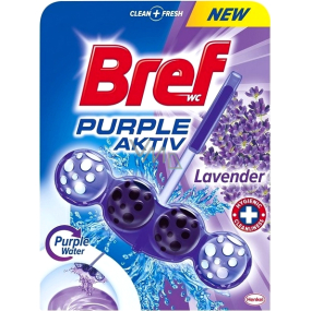 Bref Purple Aktiv Lavender WC blok na hygienickú čistotu a sviežosť Vašej toalety, obarvuje vodu do fialového odtieňa 50 g