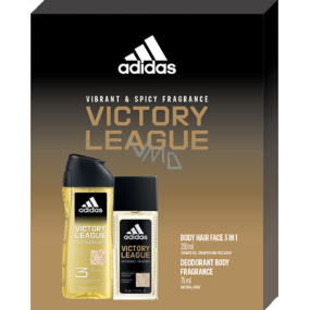Adidas Victory League parfumovaný deodorant sklo pre mužov 75 ml + sprchový gél 250 ml, kozmetická sada