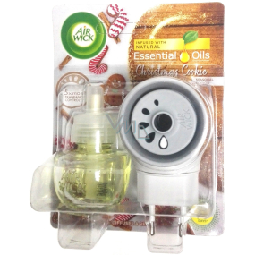 Air Wick Essential Oils Christmas Cookie - Sladké pečivo elektrický osviežovač vzduchu komplet 19 ml