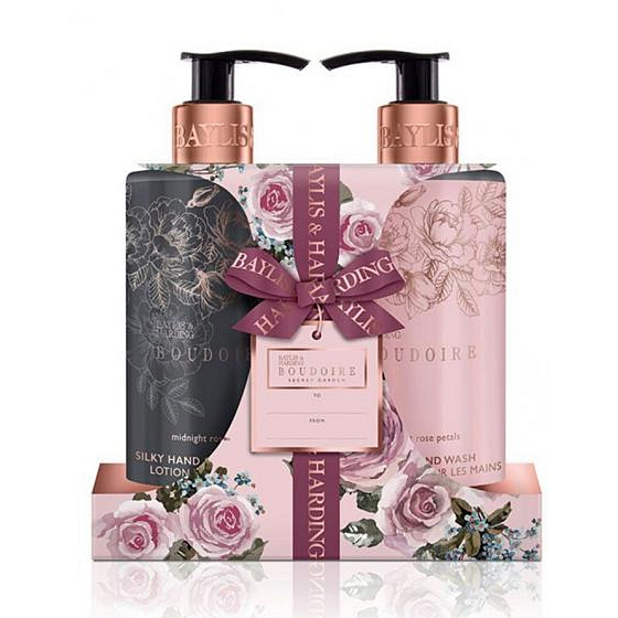 Baylis & Harding Okvetné lístky ruže tekuté mydlo 300 ml + tekutý krém na ruky 300 ml starostlivosť o ruky darčeková sada