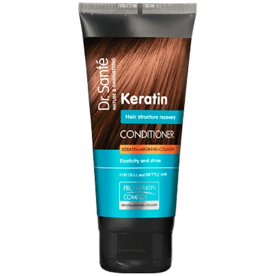 Dr. Santé Keratin Hair hĺbkovo regeneračný a výživný kondicionér pre krehké lámavé vlasy bez lesku 200 ml