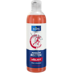 Alpa Sport Start Štart pred výkonom Hrejivý masážny roztok s gáfrom, bylinnými extrakty a silicami 250 ml