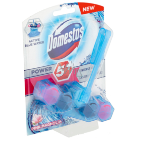 Domestos Power 5+ Blue Water Pink Magnolia Wc pevný blok 53 g