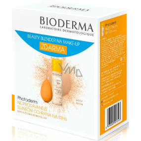 Bioderma Photoderm Nude Touch SPF 50 tónovaný fluid Svetlý odtieň 40 ml + Beauty Blender hubka na make-up, kozmetická sada