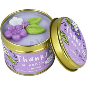 Bomb Cosmetics Ďakujem ti - Thanks A Bunch vonná prírodná, ručne vyrobená sviečka v plechovej dóze horí až 35 hodín