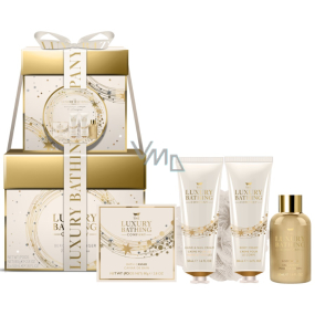 Grace Cole Bergamot, Ginger & Lemongrass umývací gél 50 ml + krém na ruky a telo 2 x 50 ml + perly do kúpeľa 80 g + umývacia huba, kozmetická sada pre ženy