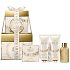 Grace Cole Bergamot, Ginger & Lemongrass umývací gél 50 ml + krém na ruky a telo 2 x 50 ml + perly do kúpeľa 80 g + umývacia huba, kozmetická sada pre ženy
