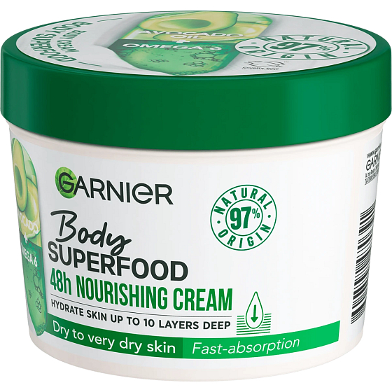 Garnier Body Superfood Avokádový telový krém na suchú až veľmi suchú pokožku 380 ml