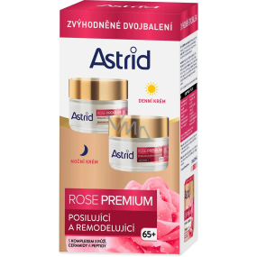 Astrid Rose Premium 65+ posilňujúci a remodelačný denný krém pre veľmi zrelú pleť 50 ml + Rose Premium 65+ posilňujúci a remodelačný nočný krém pre veľmi zrelú pleť 50 ml, duopack
