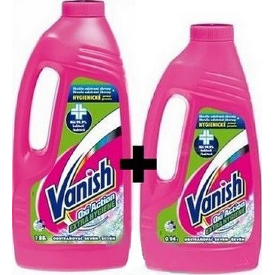 Vanish Oxi Action Extra Hygiene tekutý odstraňovač škvŕn 1,88 l + 0,94 l
