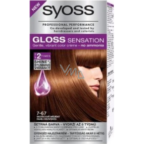 Syoss Gloss Sensation Šetrná farba na vlasy bez amoniaku 7-67 škoricový medený 115 ml