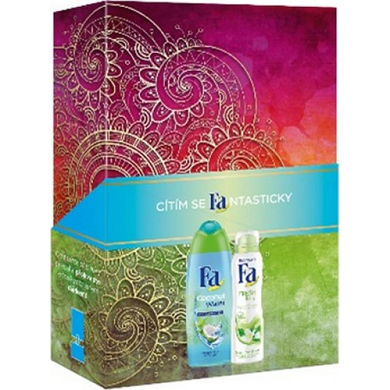 Fa Coconut Water sprchový gél 250 ml + Fresh antiperspirant dezodorant sprej 150 ml, kozmetická sada