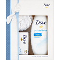 Dove Gentle Exfoliating sprchový gél 250 ml + toaletné mydlo 100 g + špongia, kozmetická sada