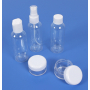 Albi Original Cestovná sada fľaštičiek 3 x 80 ml + 2 nádobky + Ružové kvety puzdro - 15 cm x 15 cm x 4,5 cm