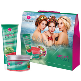 Dermacol Aroma Ritual Vodný melón Osviežujúci sprchový gél 250 ml + telový peeling 200 ml, kozmetická sada