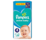 Pampers Active Baby Maxi Pack 4 9-14 kg plienkové nohavičky 58 kusov