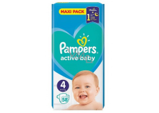 Pampers Active Baby Maxi Pack 4 9-14 kg plienkové nohavičky 58 kusov