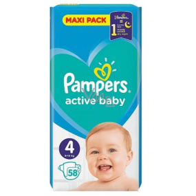 Pampers Active Baby Maxi Pack 4 9-14 kg plienkové nohavičky 58 kusov