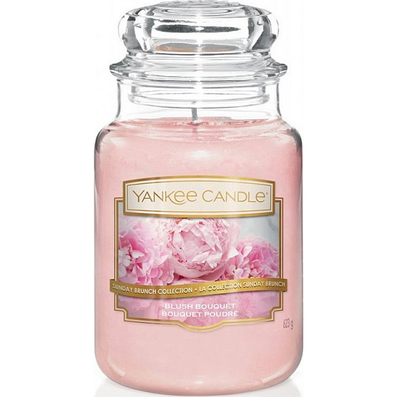 Yankee Candle Blush Bouquet - Ružová kytica vonná sviečka Classic veľká sklo 623 g