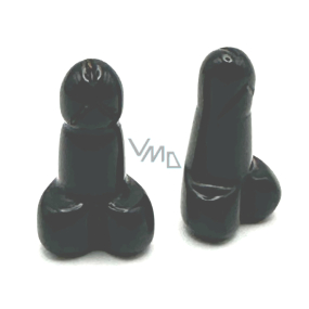 Chalcedón čierny Penis pre šťastie, prírodný kameň na stavbu cca 3 cm