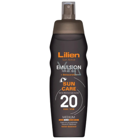 Lilien Sun Active Emulsion SPF20 Vodoodolná opaľovacia emulzia v spreji 200 ml