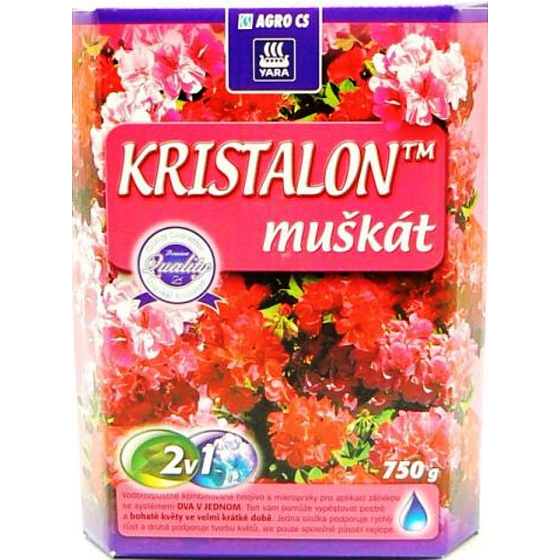 Agro Kristalon Muškát 2v1 vodorozpustnej kombinovanej hnojivo 750 g