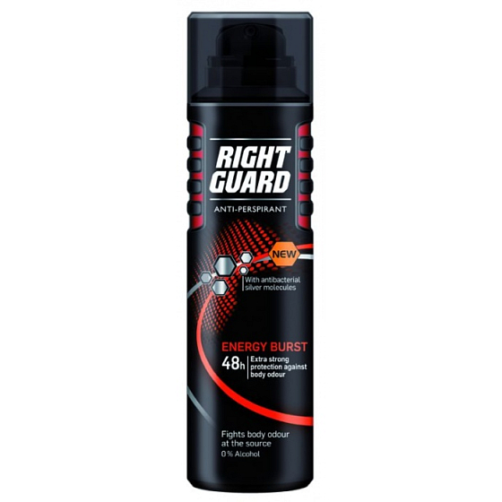 Right Guard Energy Burst dezodorant sprej pre mužov 150 ml