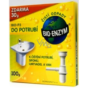 Bio-Enzým Bio-P3 Biologický prípravok k spriechodnenie upchatých trubiek a obmedzuje zápach 100 g obnovuje prírodný rozkladovej proces