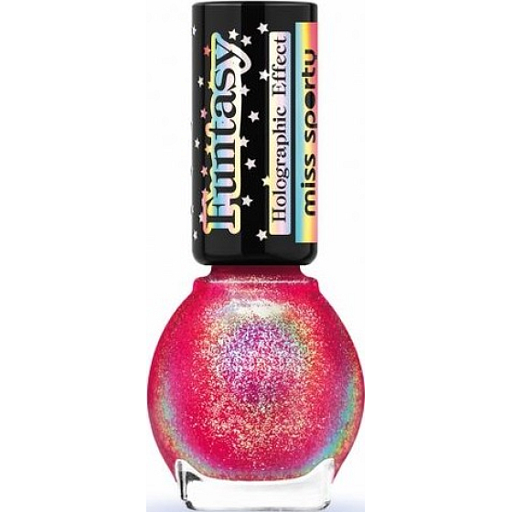 Miss Sporty Funtasy Holographic Effect lak na nechty s holografickým efektom 030 Electron Pink 7 ml