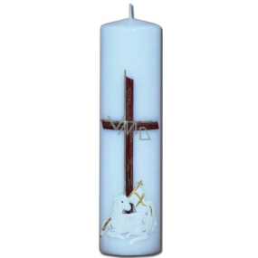 Lima Relief Beránek oltárny sviečka biela valec 60 x 220 mm 1 kus